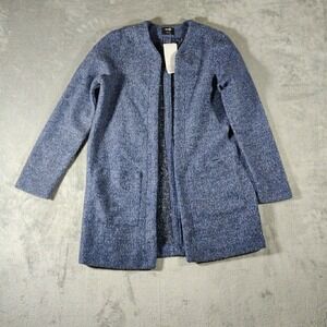 oodji Sweater Jacket Womens Large‎ Blue Open Front Minimalist Simple Basic